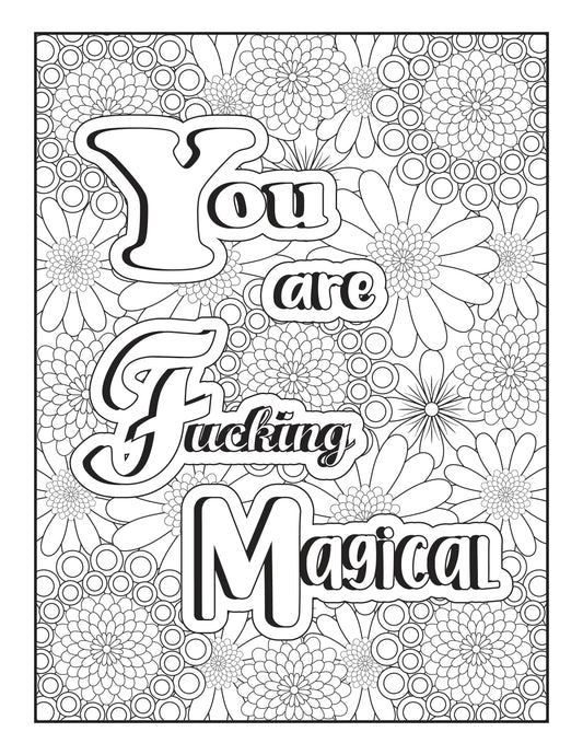 Stress Relief Sassy Affirmations Coloring Pages - Digital Download