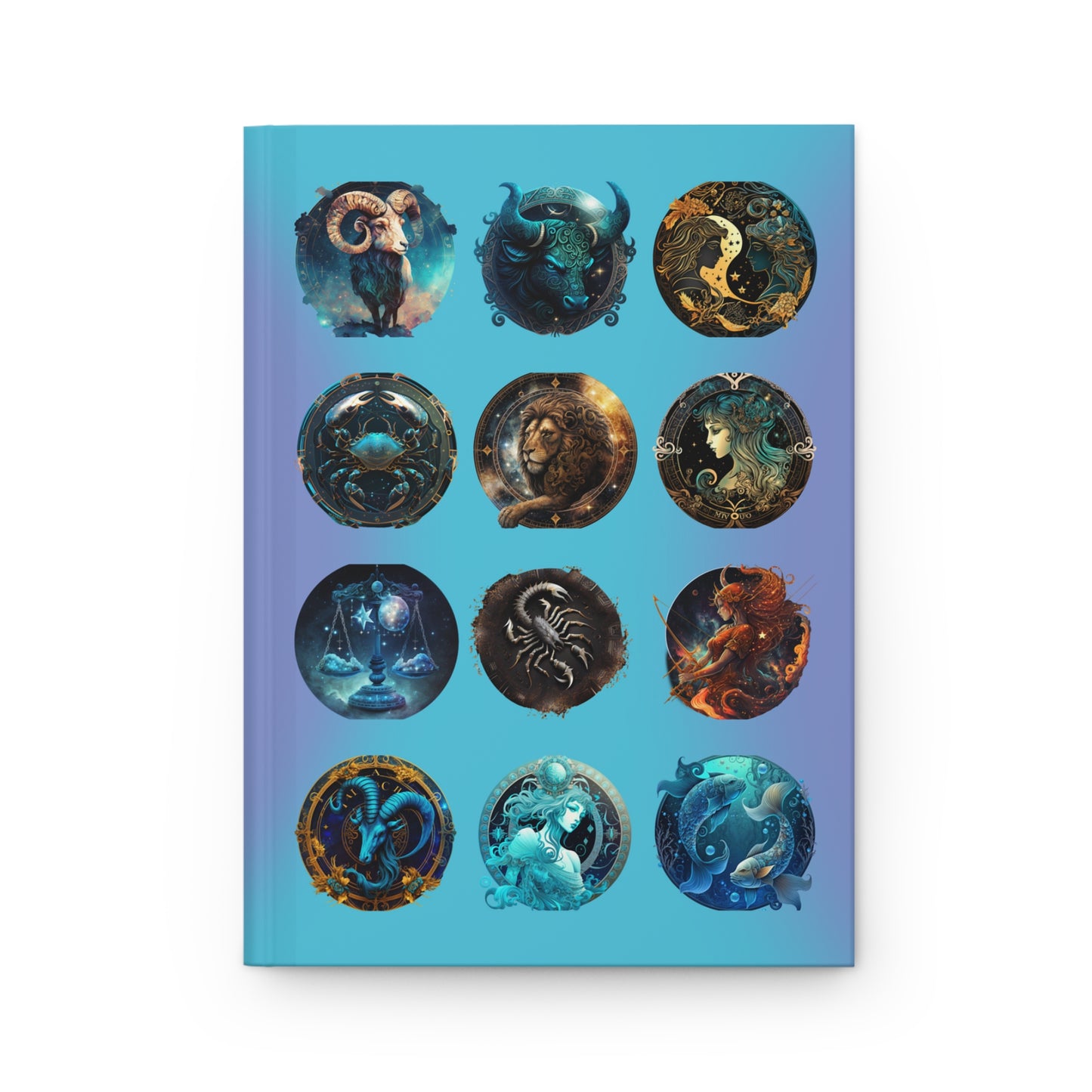 Zodiac Lined Journal in Blue - Hardcover 150 Page