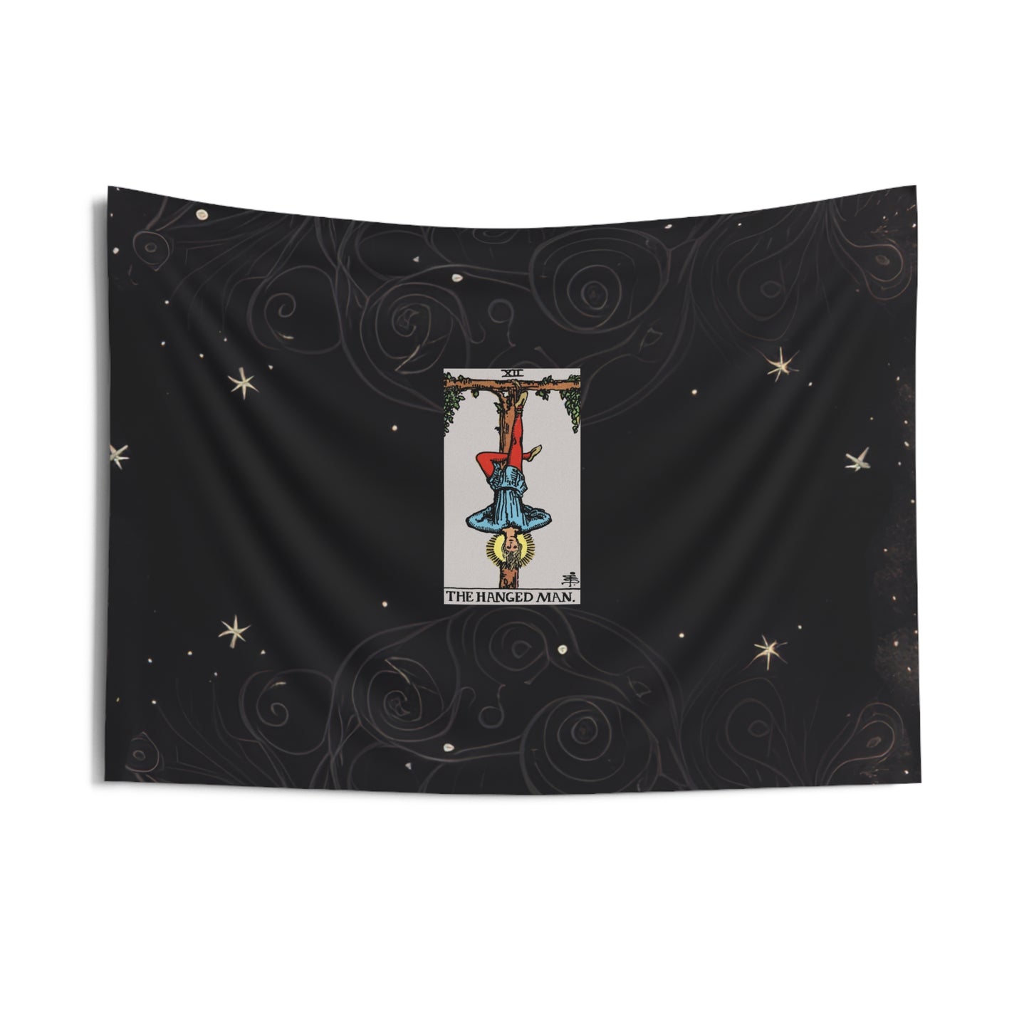 The Hanged Man Tarot Card Altar Cloth or Tapestry with Starry Background