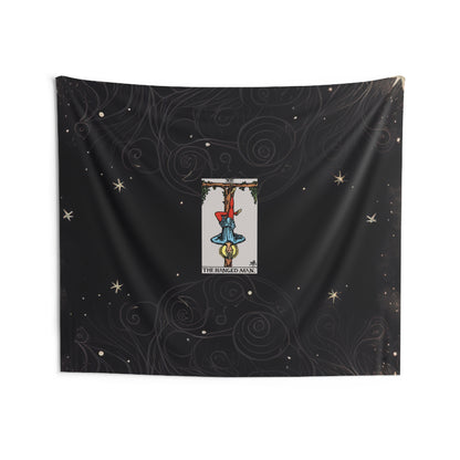 The Hanged Man Tarot Card Altar Cloth or Tapestry with Starry Background