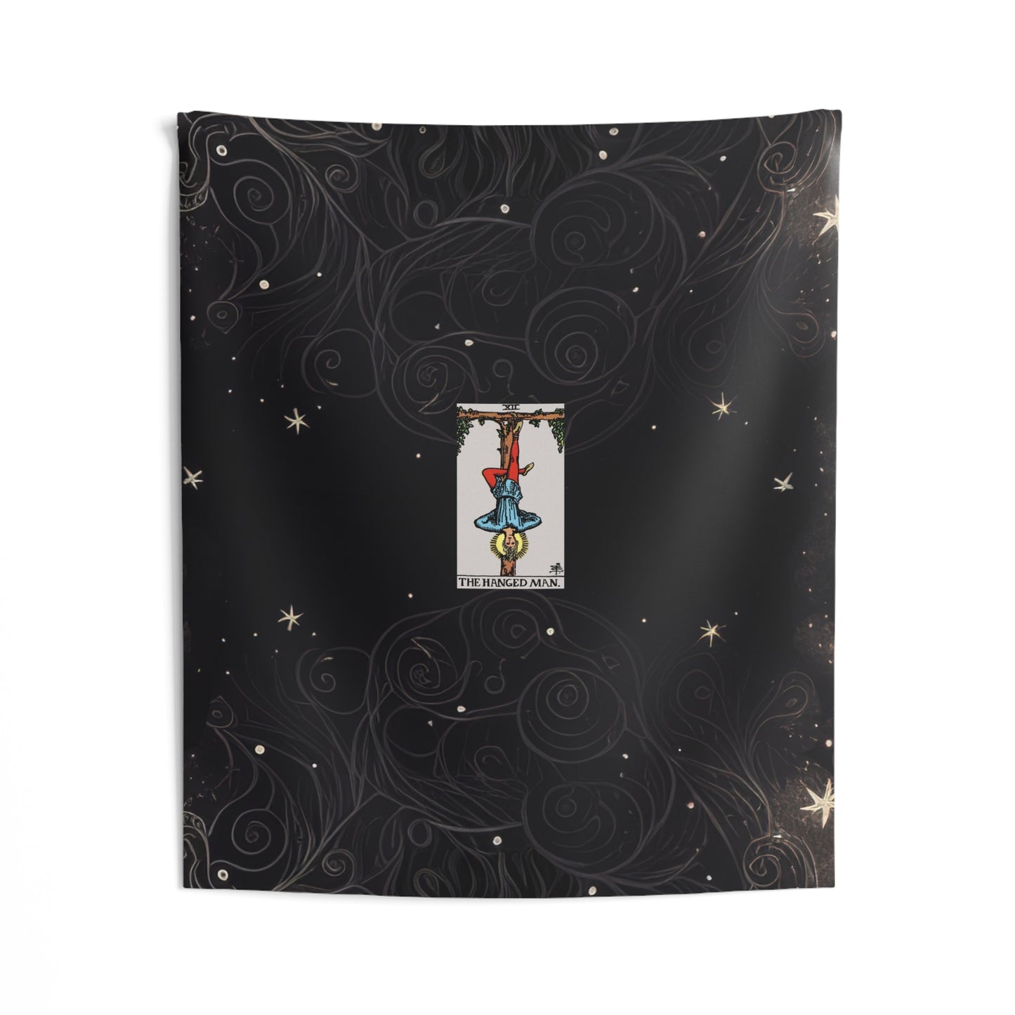 The Hanged Man Tarot Card Altar Cloth or Tapestry with Starry Background