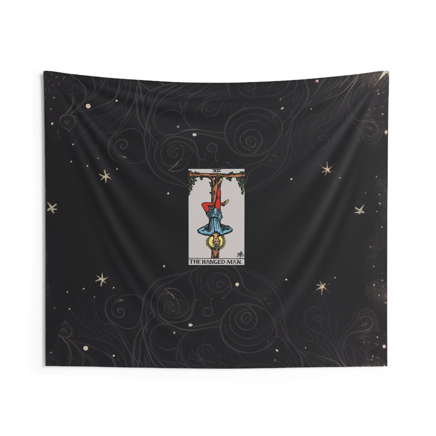 The Hanged Man Tarot Card Altar Cloth or Tapestry with Starry Background