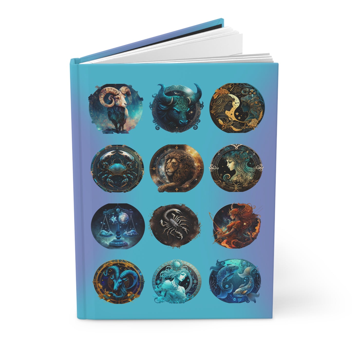Zodiac Lined Journal in Blue - Hardcover 150 Page