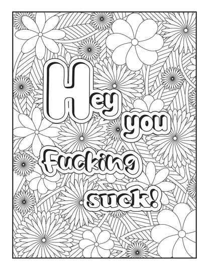 Stress Relief Sassy Affirmations Coloring Pages - Digital Download