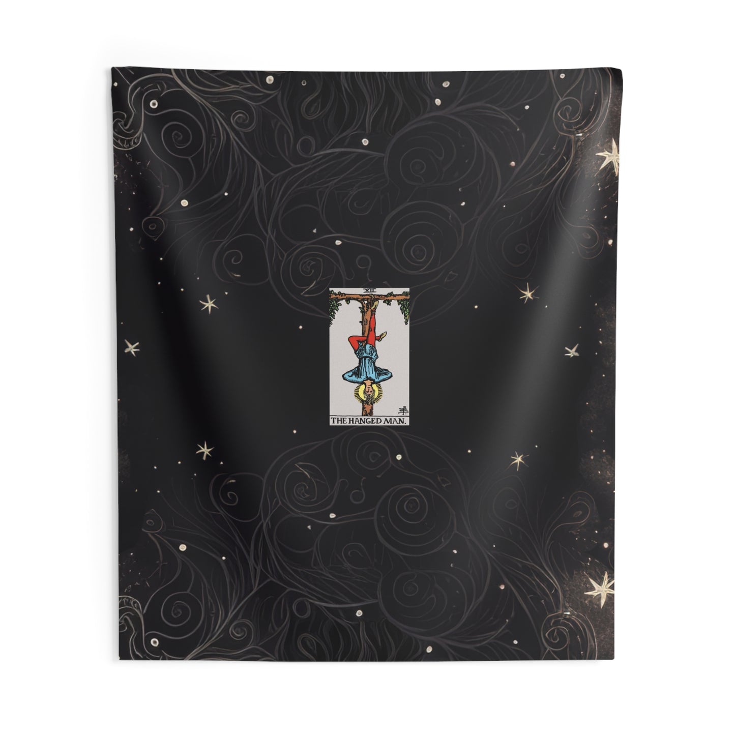 The Hanged Man Tarot Card Altar Cloth or Tapestry with Starry Background