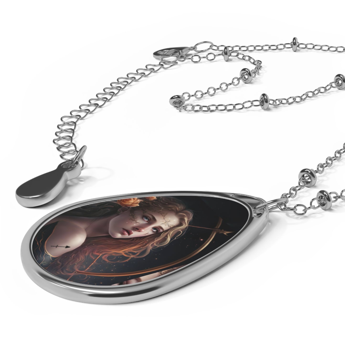 Sagittarius Zodiac Sign ~ Sagittarius Warrior Goddess ~ Necklace & Oval Pendant With Chain