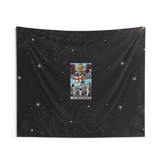 The Judgement Tarot Card Altar Cloth or Tapestry with Starry Background