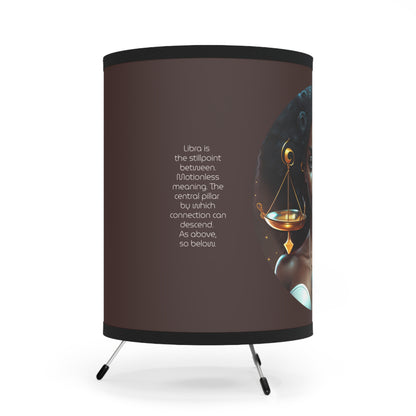 Libra Goddess of the Scales with Inspirational Poem Tripod Lamp with Printed Shade, US\CA plug